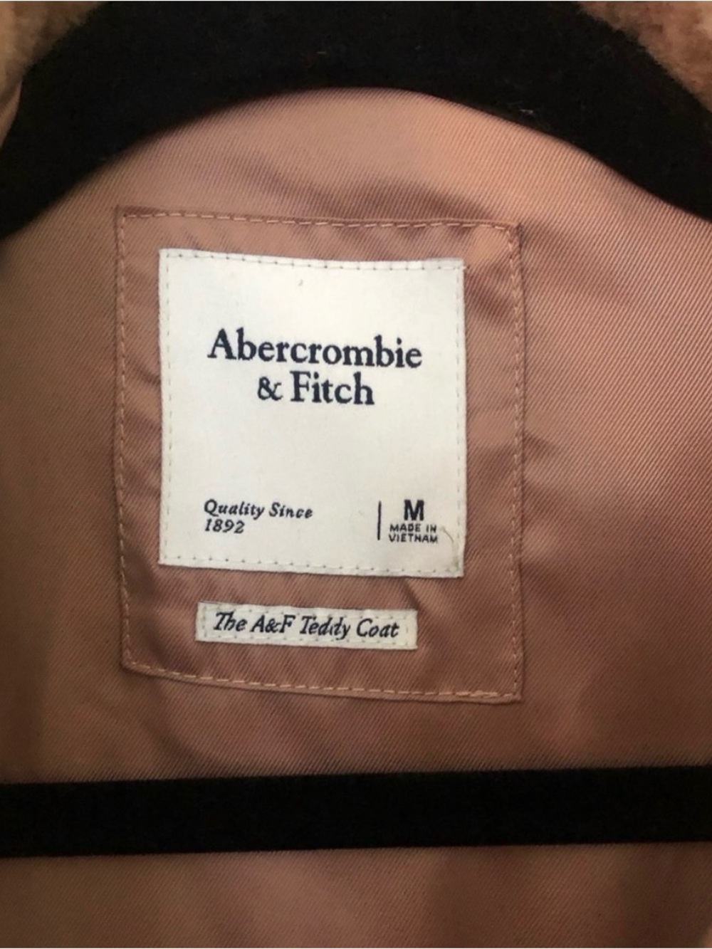 Abercrombie & Fitch Tan Teddy Coat - Plush Faux Shearling Jacket - Picture 2 of 2